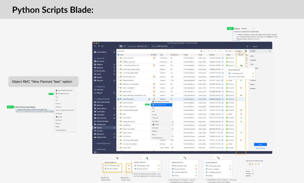 Python Scripts Blade with Scheduled Status Column and RMC